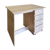 Student Study Desk  900mm for Home Office + 4 Drawers Writing Table Furniture  Natural Oak SD 1