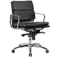 Style Ergonomics Leather Executive Seating Low Back Chair Black FLASH-L