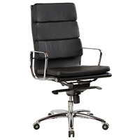 Style Ergonomics Leather Executive Seating High Back Chair Black FLASH-H