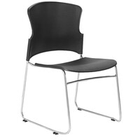 Style Ergonomics Exam Classroom Seating Stackable Black Plastic Chair Focus FOC-1