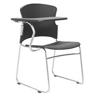 Style Ergonomics Exam Classroom Seating Stackable Black Plastic Chair with Tablet Arm Focus FOC-1TR