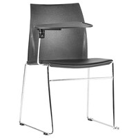 Style Ergonomics Exam Classroom Seating Stackable Black Plastic Chair with Tablet VINN VINN-BT