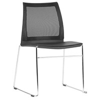 Style Ergonomics Exam Classroom Seating Stackable Black Plastic Chair with Mash Back VINN VINN-MB