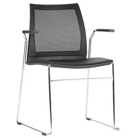 Style Ergonomics Exam Classroom Seating Stackable Black Plastic Chair with Mash Back VINN VINN-MBA