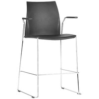 Style Ergonomics Art Classroom Seating Black Plastic Chair with Arms VINN VINN-B-STA