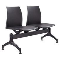 Style Ergonomics Beam Seating Visitors Chair 2 Seats Heavy Duty Frame Black VINN V-BEAM-2