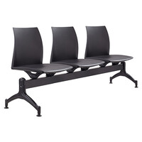 Style Ergonomics Beam Seating Visitors Chair 3 Seats Heavy Duty Frame Black VINN V-BEAM-3