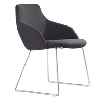 Style Ergonomics Visitors Chair Sled Base Seating Charcoal OSCAR-C