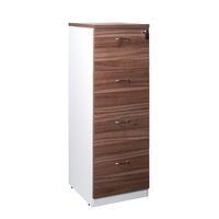 Filing Cabinet Lockable 4 Drawer Premier Office Furniture Storage 1320mm H x 468mm W Casnan White