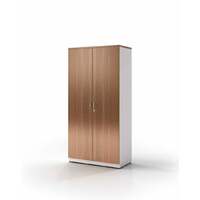 Office Full Door Lockable Cupboard Premier Stationary Cabinet 1800mm H x 900mm W Casnan White