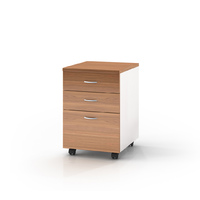 Mobile Office Desk Pedestal 2 Drawer 1 File Premier Furniture Addition 468 x 510mm Virginia Walnut White