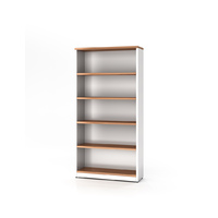 5 Shelf Bookcase Bookshelf Premier Office Furniture Shelving 1800mm H x 900mm W  Virginia Walnut White
