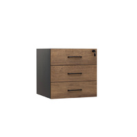Fixed Office Desk Pedestal 3 Drawer Premier Furniture Addition 464 x 510mm Regal Walnut and Charcoal