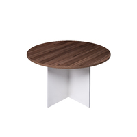 Round Meeting Table Premier Office Furniture Conferance 900mm W Regal Walnut and Charcoal