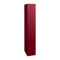 Statewide Metal Locker Office Storage Cabinet Steel School Lockable 4 Door 300mm W 1800mm H 450mm D SL4 Burgundy