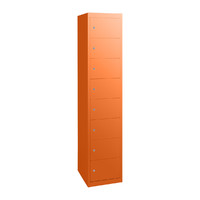 Statewide Metal Locker Office Storage Cabinet Steel School Lockable 8 Door 300mm W 1800mm H 450mm D SL8 Orange