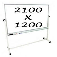 Whiteboards Direct Mobile Whiteboard Double Sided 2100 X 1200mm Pivoting Commercial Magnetic Writing Board