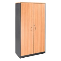 Stationery Cabinet 1800mm H x 900mm W Lockable Cupboard Beech Charcoal