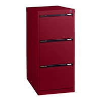 Statewide 3 Drawer Filing Cabinet File Storage Office Steel Aussie Made Life Time Warranty Burgundy