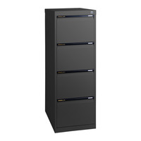 Statewide 4 Drawer Filing Cabinet Office File Storage Steel Aussie Made Life Time Warranty Black Ripple