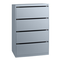 Statewide 4 Drawer Lateral Filing Cabinet Office File Storage Steel Aussie Made Life Time Warranty Silver