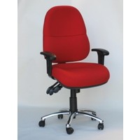 Chairlink Office Desk Chair Large Seat High Back with Arms Ergonomic 3 Lever Gas Lift  BC Lumbar Red