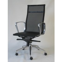 Chairlink Mesh High Back Chair Aluminium Arms & Base 2 Way Gas Lift Office Desk Chairs Jubilee Black 