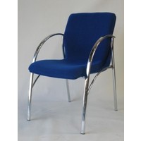 Chairlink Visitors Arm Chair Medium Back Chrome Frame Armchair Office Boardroom Seat Bella Blue