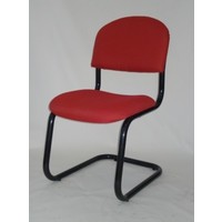 Chairlink Visitors Medium Back Chair Office Boardroom Seat Black Frame Milan Red