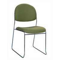 Chairlink Visitors Stackable Chair Medium Back Chrome Frame Office Seat Boardroom Chairs Rod Olive