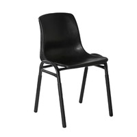 Plastic Metal Stacking Chair for School Hall Site Office Black