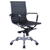 Office Chair with Arms Medium Back Office Furniture Seating YS Design Naples Black PU YS116M