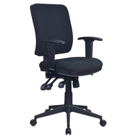 Office Chair with Arms Ratchet Back Office Furniture Seating YS Design Aviator Black PU YS117A