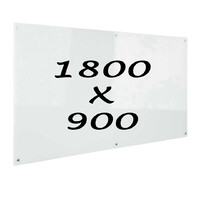 Glass Writing Board with Chrome Fittings 1800 x 900mm Glassboard Whiteboard Rapidline GB189
