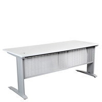 Metal Desk Computer Workstation Silver Frame White Top 1500 (L) x 750 (W) x 725mm (D) YSSD15