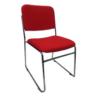 Prodigy Visitors Office Chair Sled Base Office Seating Chrome Evo Rod Red