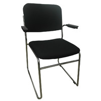 Prodigy Visitors Office Chair with Arms Sled Base Office Seating Chrome Evo Rod Black