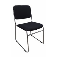 Visitors Office Chair Sled Base Office Seating Fabric Chrome Prodigy Evo Rod Black