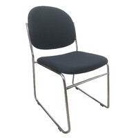 Prodigy Visitors Office Chair Sled Base Office Seating Chrome Rod Black Fabric
