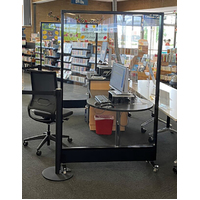 Perspex Partition Aluminium Frame 1500mm X 1800mm Office Furniture Screen Divider Freestanding 2 x Steel Feet