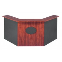 Merlin Angle Reception Desk Front Office Counter 1800/750 x 1800/750mm Redwood Ironstone