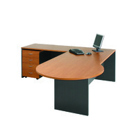 Excel P End Desk & Return Workstation Office Furniture 2250 W x 750/900 D x 720mm H Red Cherry