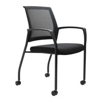 Visitors Chair with Arms with Wheels Mesh Back Meeting Training Room Black Fabric Seat Dal Brands Urbin DO184-U23