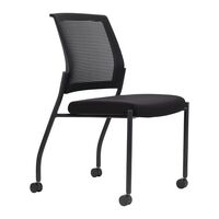 Visitors Chair with Wheels Mesh Back Stackable Meeting Training Room Black Fabric Seat Dal Brands Urbin DO210-U23