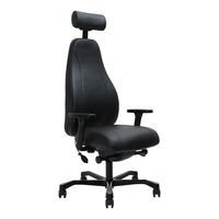 Leather Executive High Back Office Chair with with Head Rest and Arms Full Ergonomic Seating Serati Support Pro-Control Black S1T5-Z2AN-45
