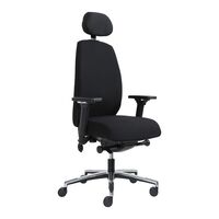 Executive High Back Office Chair with Head Rest and Arms Full Ergonomic Seating Serati Masera Black M1T5-W2AH-40