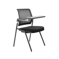 Multi Purpose School Chair with Writing Tablet Armchair Mesh Back Black Lanza LWG-L23