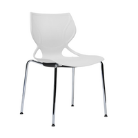 Meeting Room Chair Chrome 4 Leg Frame Flex Seat Grab Light Grey G4C-12