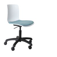 Task Office Chair Black Nylon Base on Castors Flex Poly Seat with Cloud Coloured Seat Pad Acti White A5B-12-788
