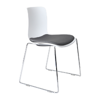 Meeting Room Sled Chair and Seat pad Stacking Chrome Frame Flex Poly Seat Acti White ASC-P12-53 